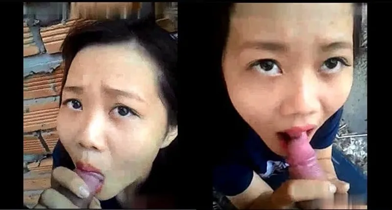 Eny liếm cục thịt ở vườn sau nhà